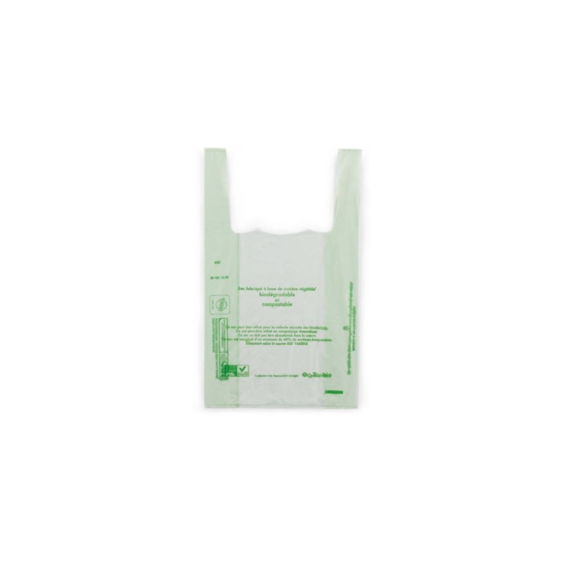 Sac bretelle bio en liasse 26x45x12 vert - Vendu par 500