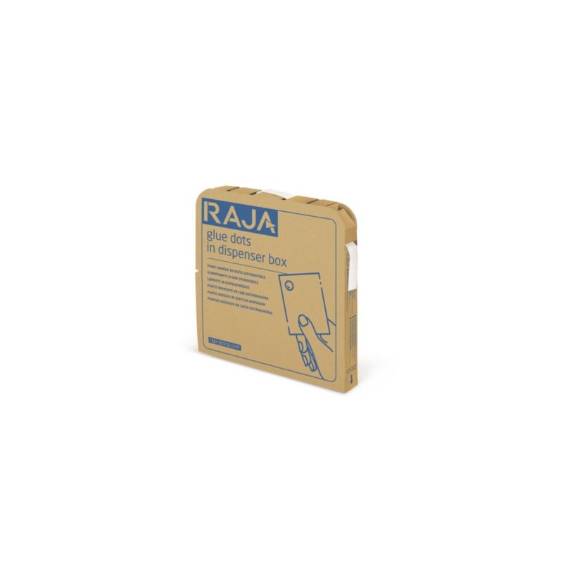 Point adhésif en boîte distributrice RAJA adhésivité faible - Paquet de 1000