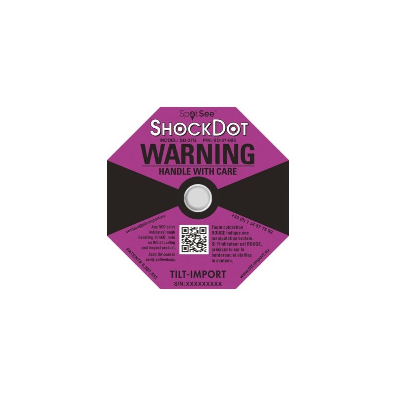 Indicateur de choc violet - Lot de 50