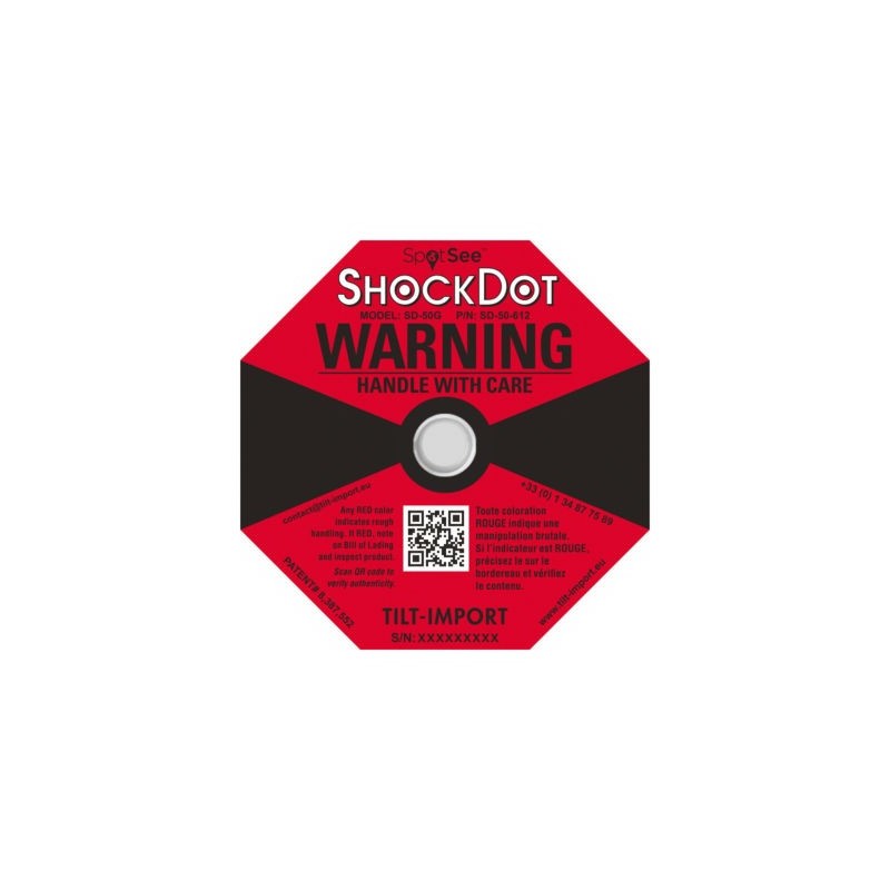Indicateur de choc rouge - Lot de 50