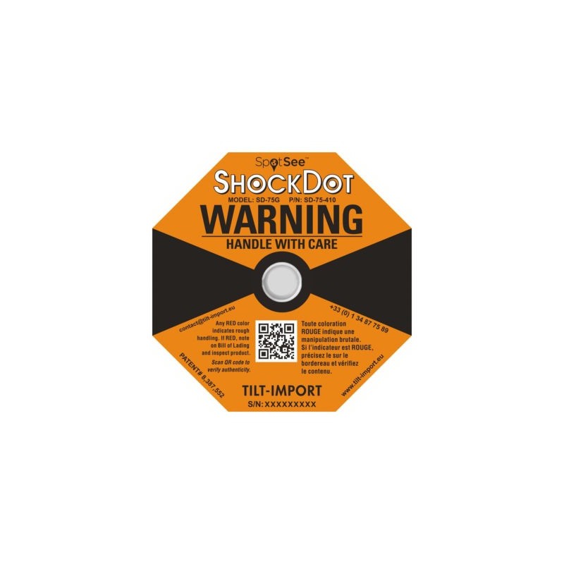 Indicateur de choc orange - Lot de 50