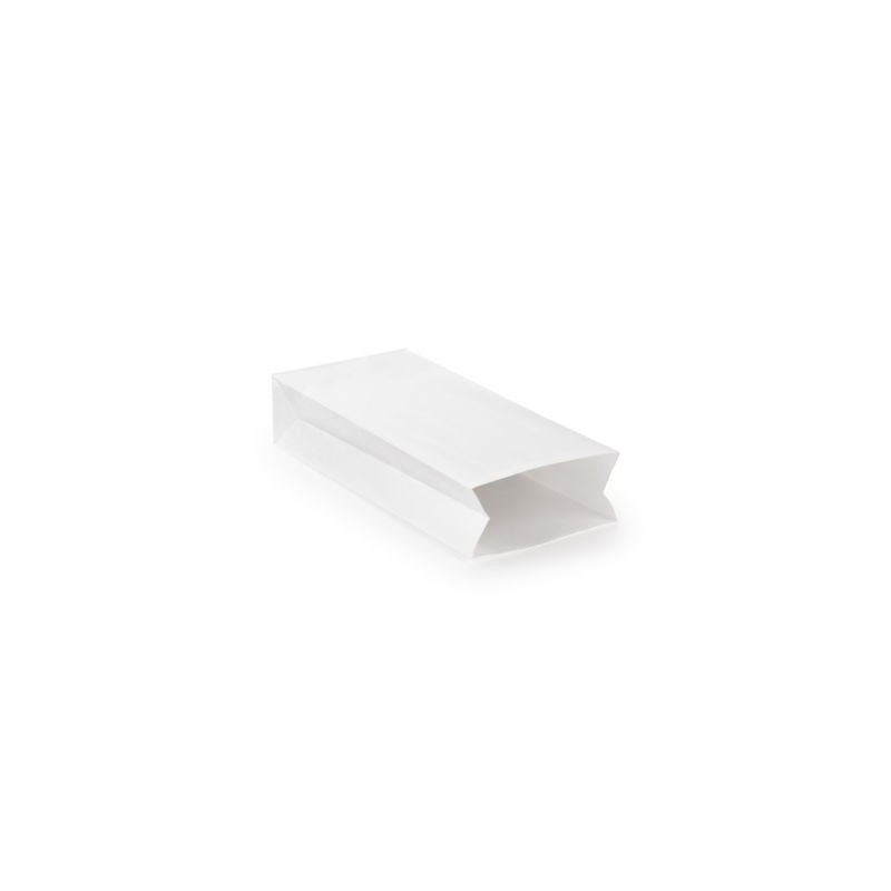 Sac kraft haute résistance blanc simple épaisseur 100 g/m² 18x44x8 cm - Paquet de 250