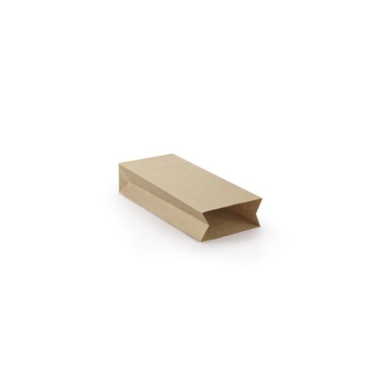 Sac kraft haute résistance brun simple épaisseur 90 g/m² 27x56x12 cm - Paquet de 250