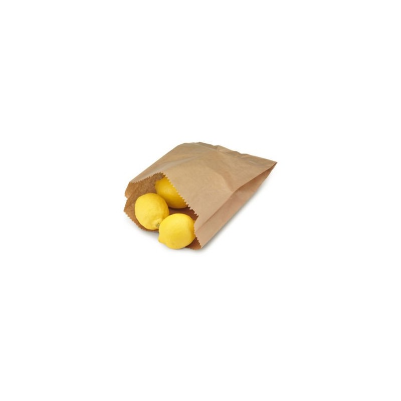 Sac kraft primeur neutre avec soufflets 14x25x7 cm - Paquet de 1000