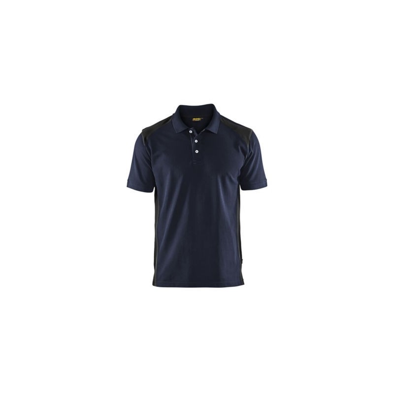 Polo piqué BLAKLADER Marine foncé/Noir L