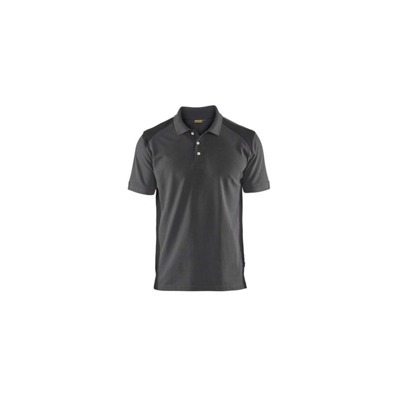Polo piqué BLAKLADER Gris moyen/Noir L