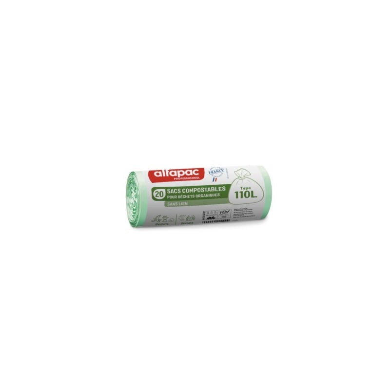 Sac poubelle biodégradable ALFAPAC 110 L - Paquet de 200