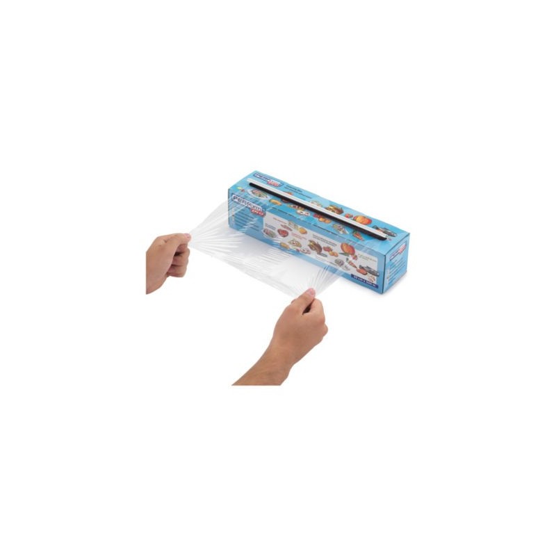 Film étirable en boîte distributrice largeur 45 cm - Lot de 2