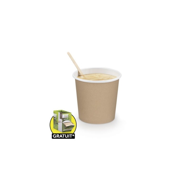 Gobelet carton brun RAJA 36 cl - Paquet de 1000