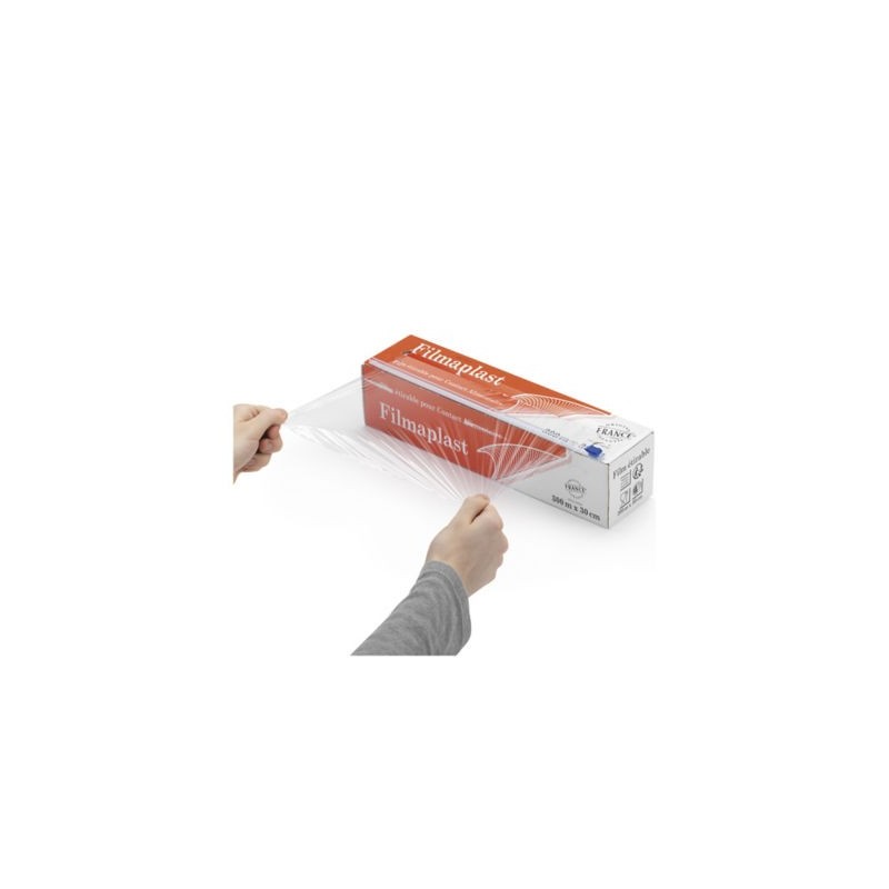 Film étirable en boîte distributrice largeur 30 cm - Lot de 2