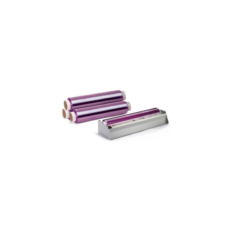 Pack 4 bobines film étirable alimentaire 450 cm + 1 dérouleur plastique - Paquet de 4