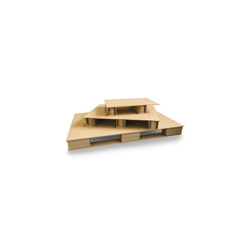 Palette carton plateau double cannelure 600 x 800 x 100 mm - Lot de 5