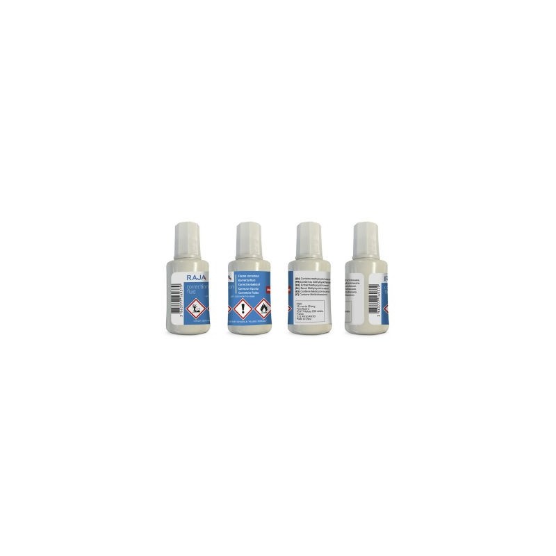 Correcteur liquide avec pinceau RAJA flacon 20 ml - Lot de 5