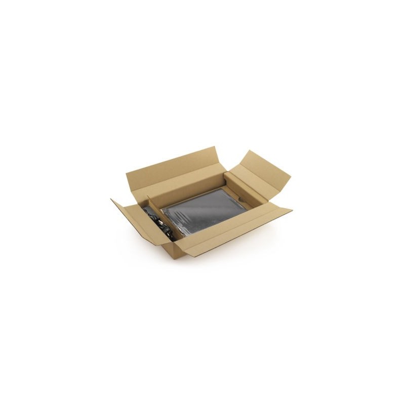 Caisse carton brune pour ordinateur portable avec calage film 50,5X32X10 cm - Lot de 10