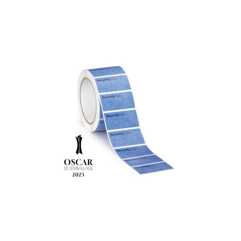 Étiquette papier adhésive de sécurité rectangle RAJA 63 x 30 mm - Paquet de 500 x 6