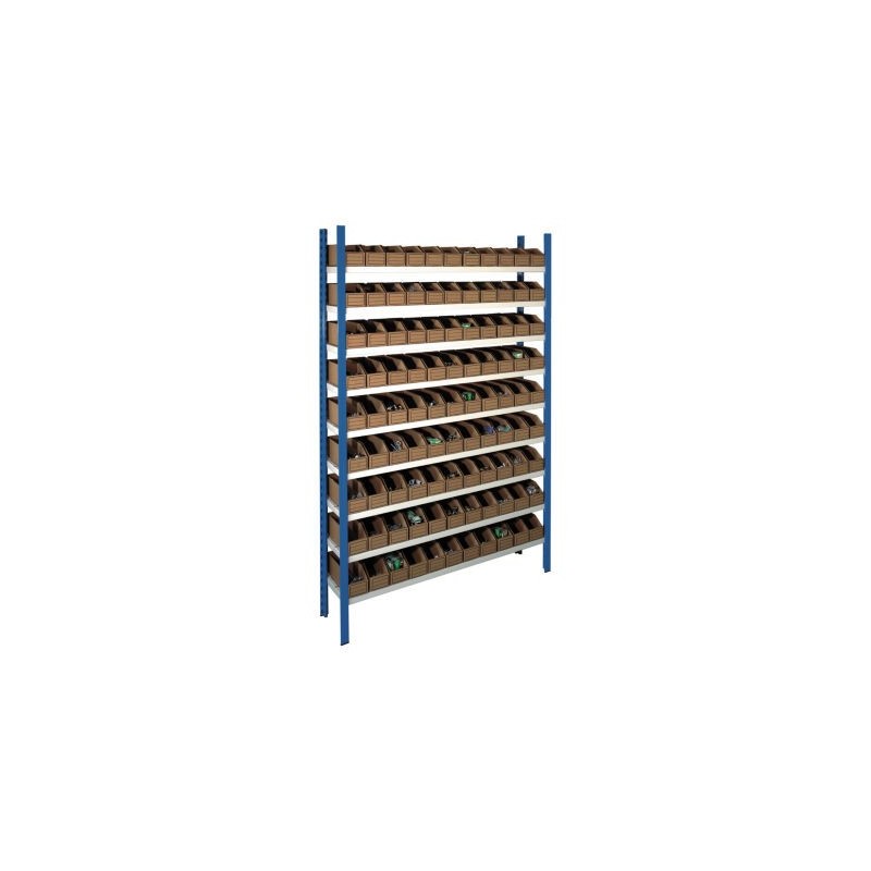 Pack rayonnage + 100 bacs à bec carton brun 2,8 l