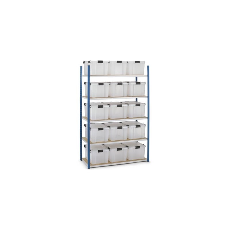 Pack rayonnage avec bacs de rangement transparents 50 l