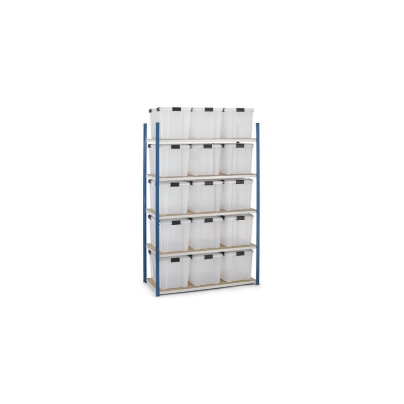Pack rayonnage avec bacs de rangement transparents 70 l