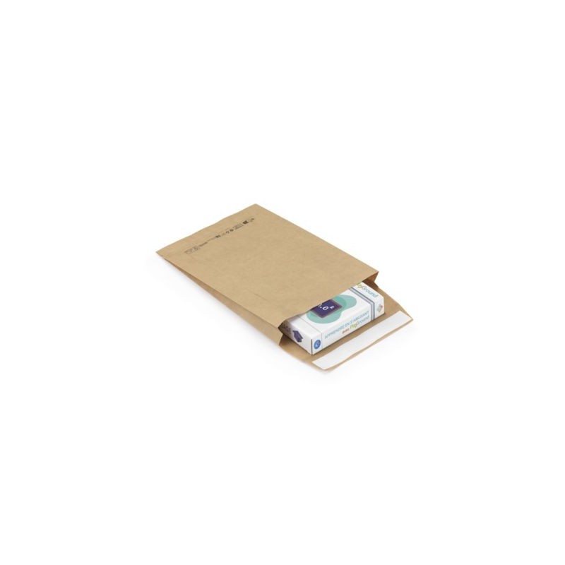 Pochette papier kraft éco à soufflets latéraux à fermeture adhésive 23x34 cm - Paquet de 500