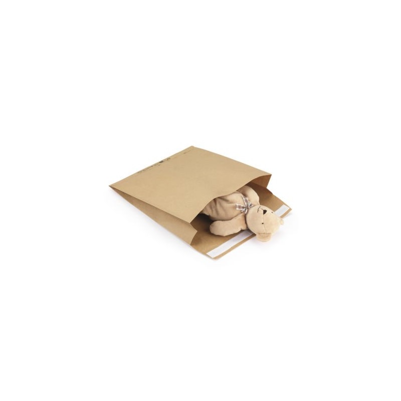 Pochette papier kraft éco à soufflets latéraux à fermeture adhésive 38x42 cm - Paquet de 225