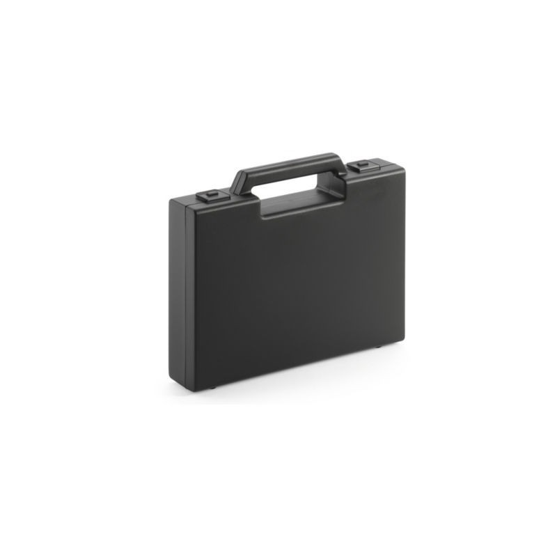 Mallette plastique 95% recyclé noir à poignée sortante 160x222x39 mm - Lot de 20