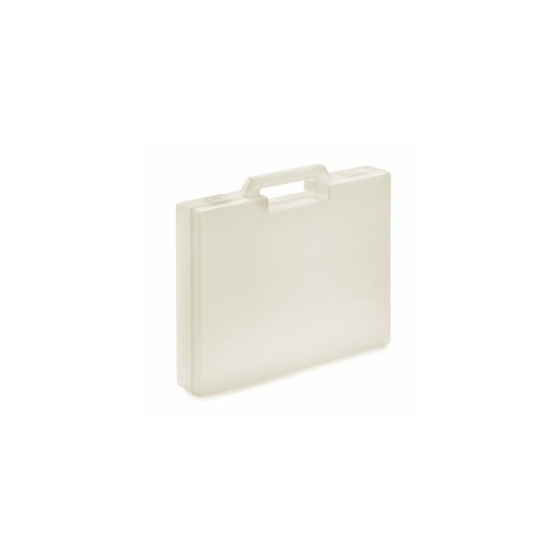 Mallette plastique 95% recyclé naturel à poignée sortante 244x318x49 mm - Lot de 20