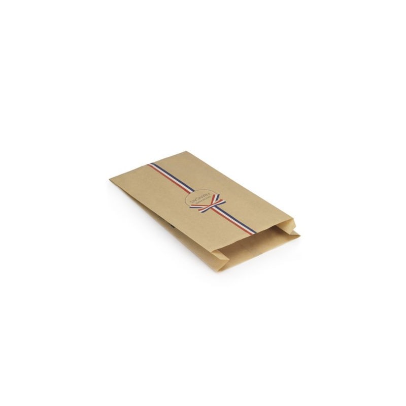 Pochette cadeau kraft "savoir faire français" 18 x 35 x 6 cm - Paquet de 150