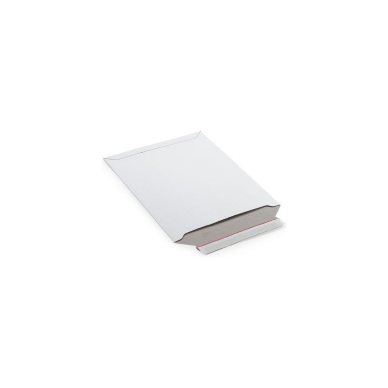 Pochette carton plat blanche à fermeture adhésive 26,3x34,8 cm - Paquet de 100
