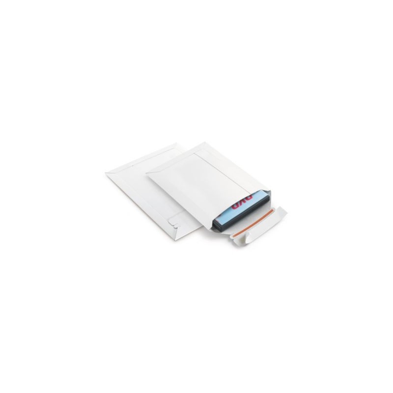 Pochette carton plat blanche à fermeture adhésive 31,8x45,3 cm - Paquet de 100