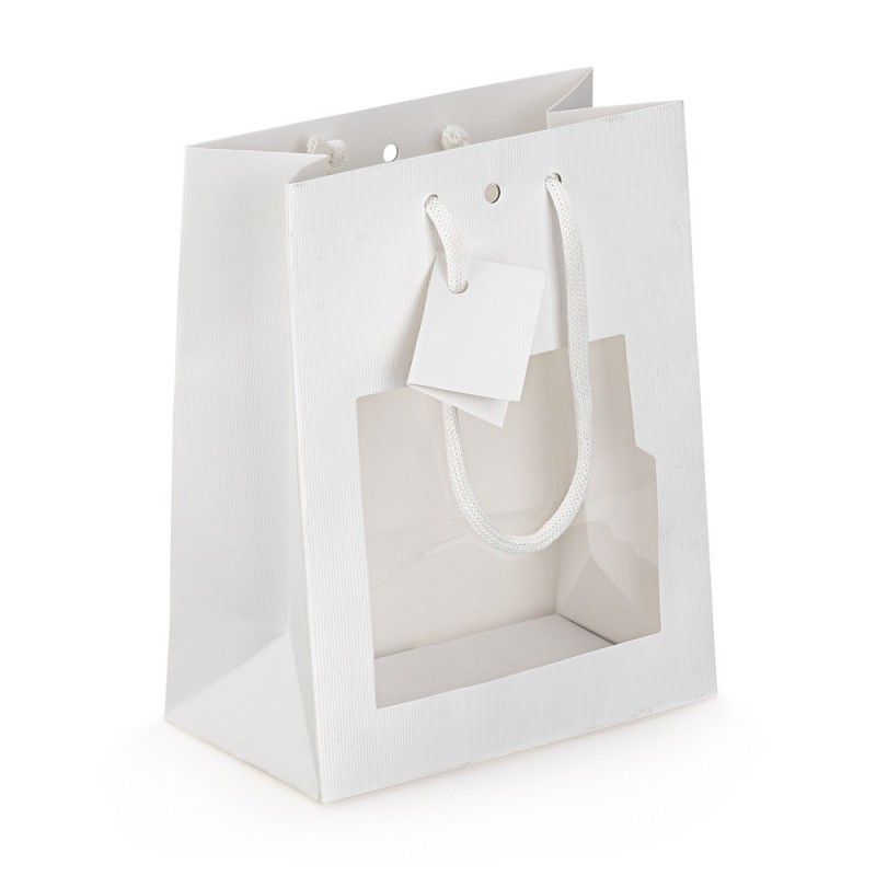 Sac vitrine kraft blanc 18 x 22,7 x 10 cm