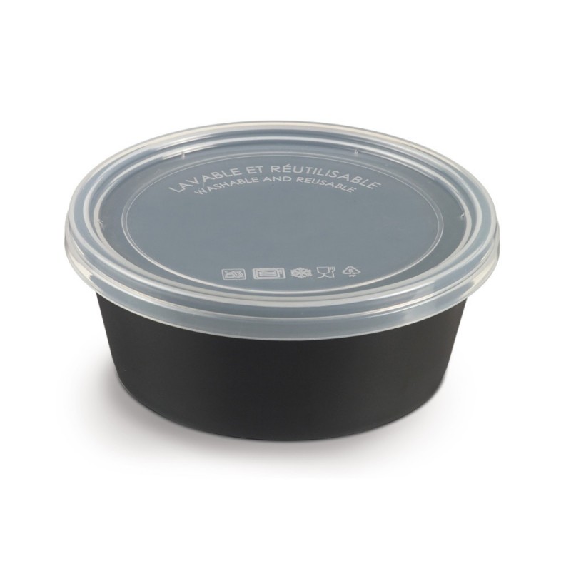 Saladier plastique réutilisable noir 750 cc