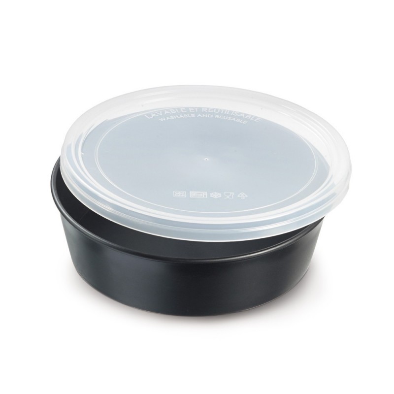 Saladier plastique réutilisable noir 1000 cc