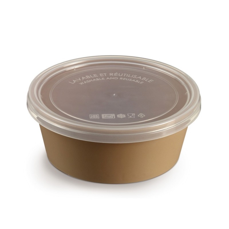 Saladier plastique réutilisable beige 750 cc