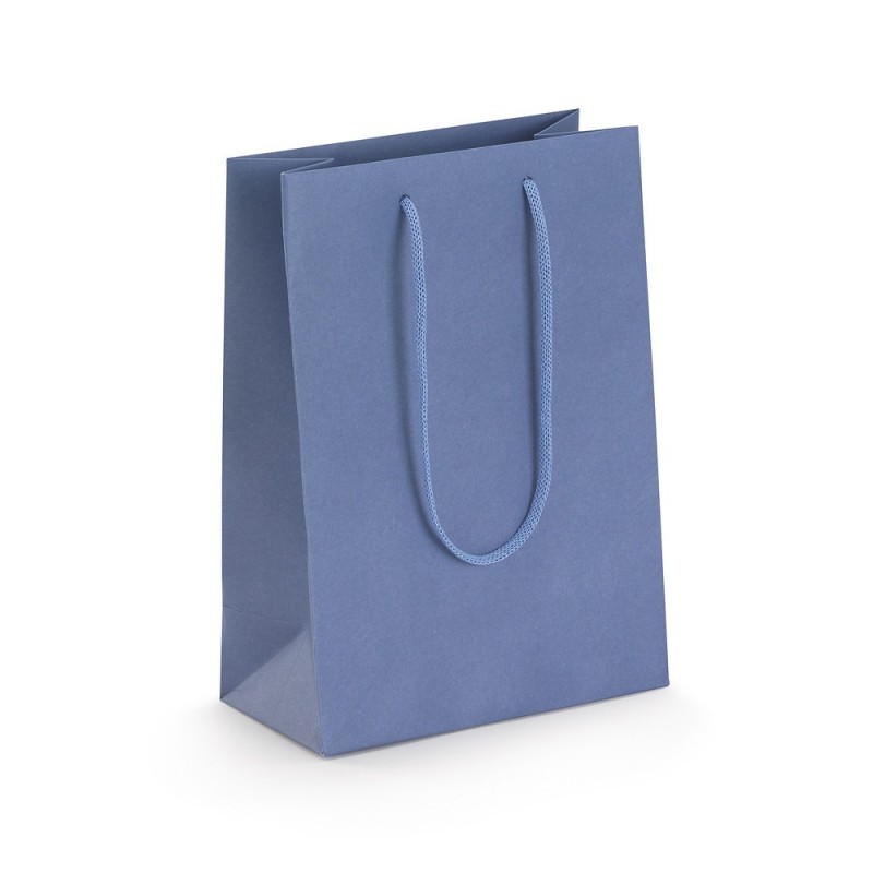 Sac kraft luxe à poignées papier bleu marine 19 x 27 x 10 cm