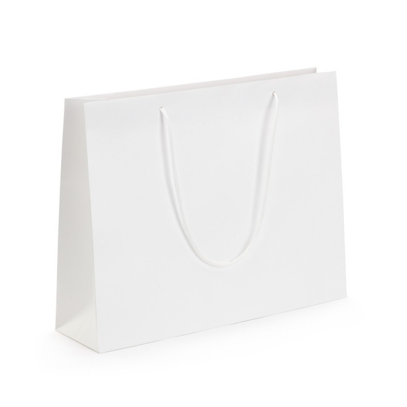 Sac kraft luxe à poignées papier blanc 45 x 35 x 12 cm