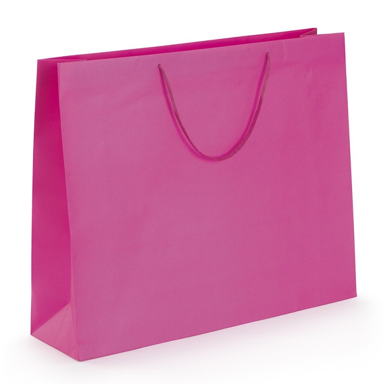 Sac kraft luxe à poignées papier fuchsia 55 x 45 x 15  cm