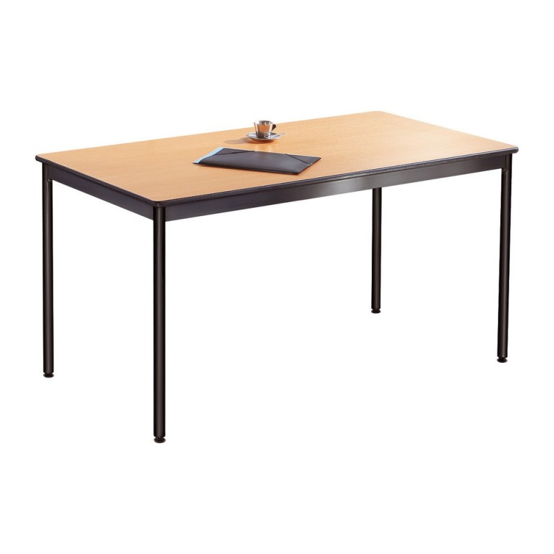 Table modulaire Modula Rectangle - L.140 x P.70 cm - Plateau Hêtre - Pieds Noir