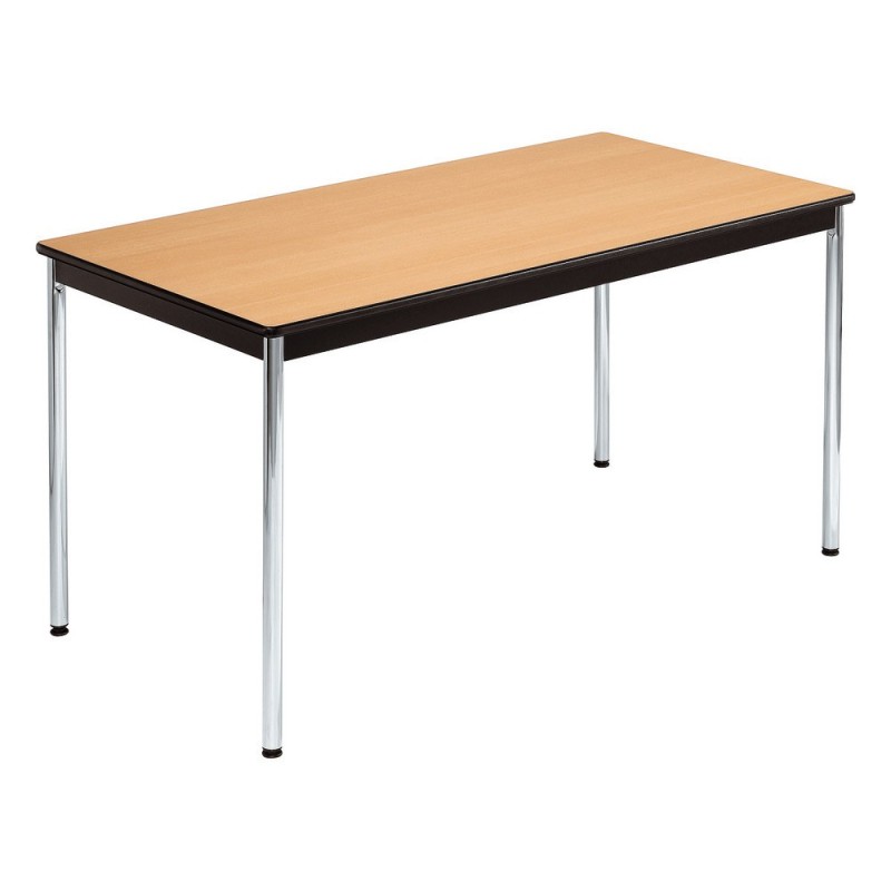 Table modulaire Modula Rectangle - L.140 x P.70 cm - Plateau Hêtre - Pieds Chrome