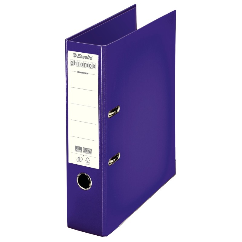 Esselte Classeur à levier A4 Chromos Plus - Carton 23/10e - Dos 8 cm - Violet