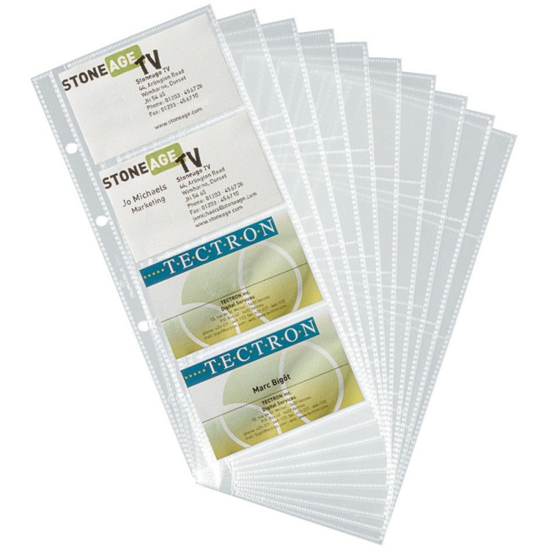 Durable Page pour carte de visite, VISIFIX CENTIUM, 57 x 90 mm, capacité de 8 cartes, transparent - Lot de 10