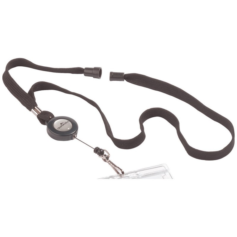 DURABLE Boîte de 10 lacets à enrouleur (sans badge) - noir