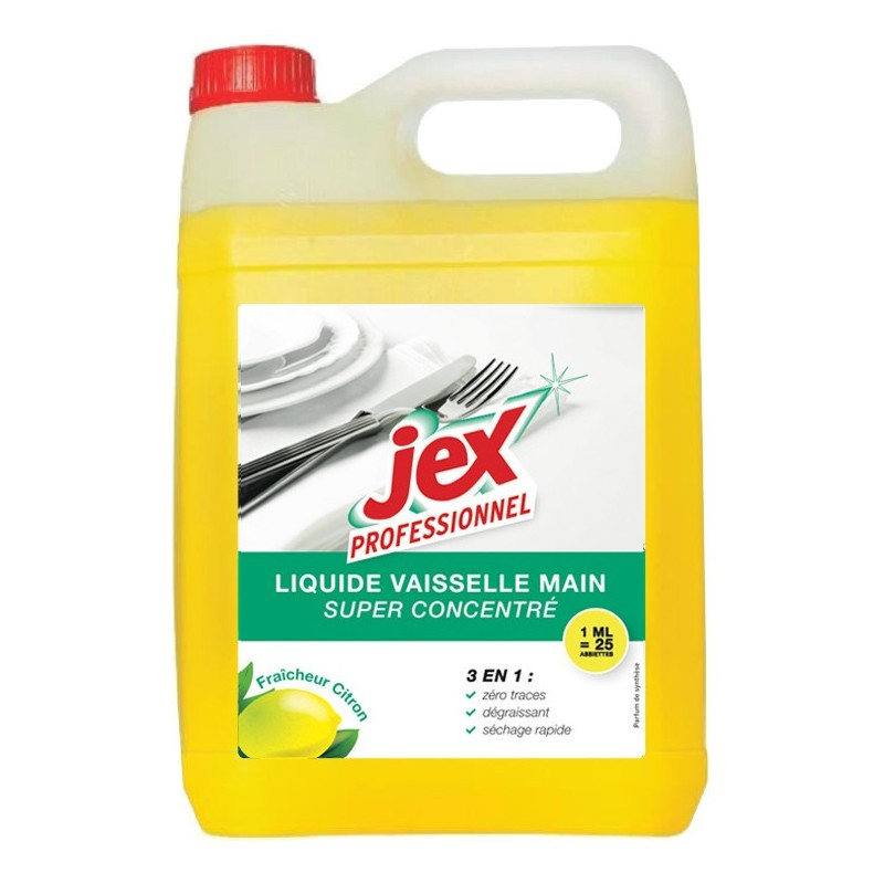Jex Liquide vaisselle main Citron, Bidon 5 l - Jaune