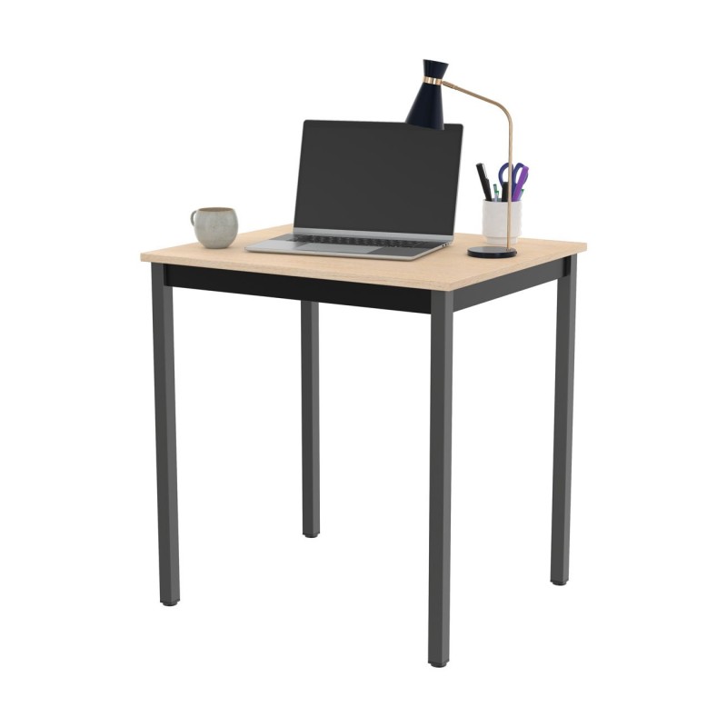 Table de réunion modulable rectangle - L.70 x P.60 cm - Plateau Erable - Pieds Gris