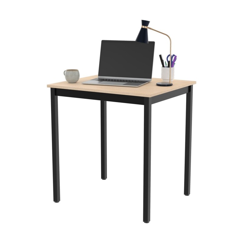 Table de réunion modulable rectangle - L.70 x P.60 cm - Plateau Erable - Pieds Noir