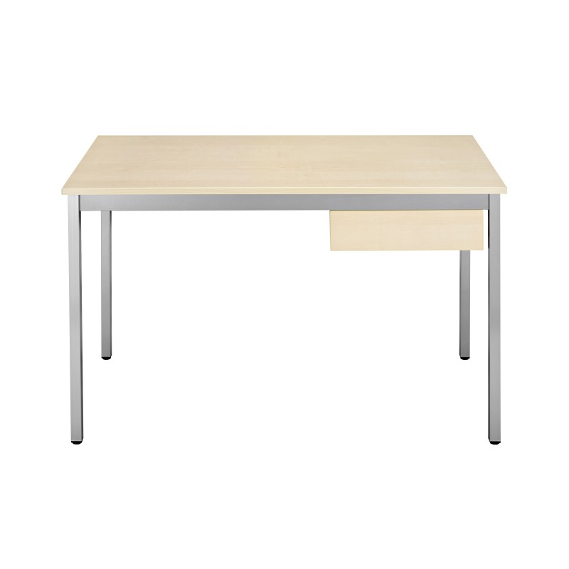 Table de réunion modulable rectangle - L.160 x P.80 cm - Plateau Erable - Pieds Gris