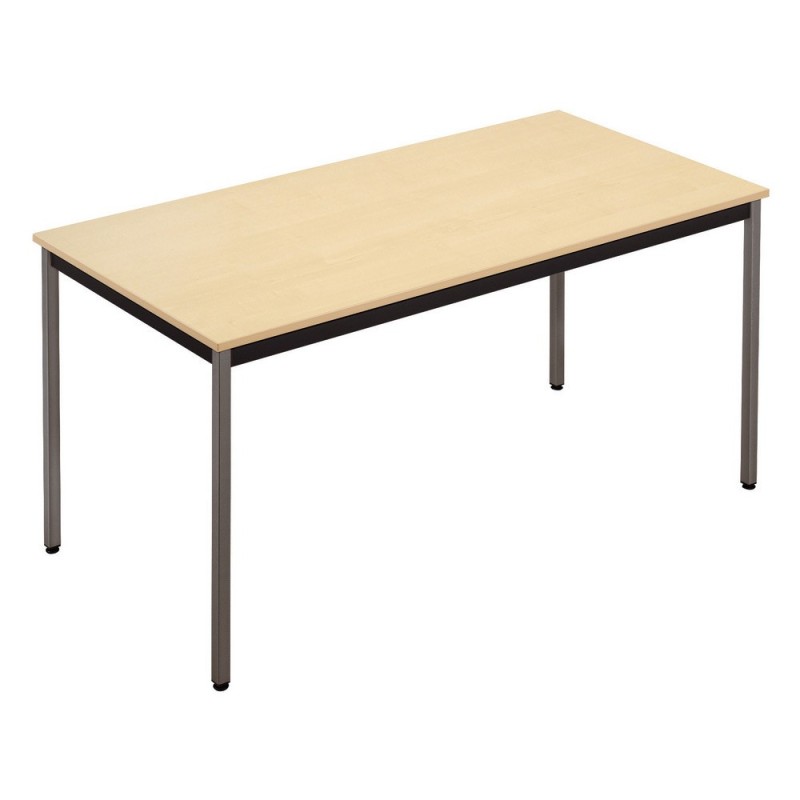 Table de réunion modulable rectangle - L.120 x P.60 cm - Plateau Erable - Pieds Gris