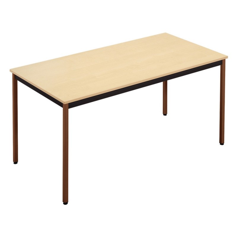 Table de réunion modulable rectangle - L.120 x P.60 cm - Plateau Erable - Pieds Brun