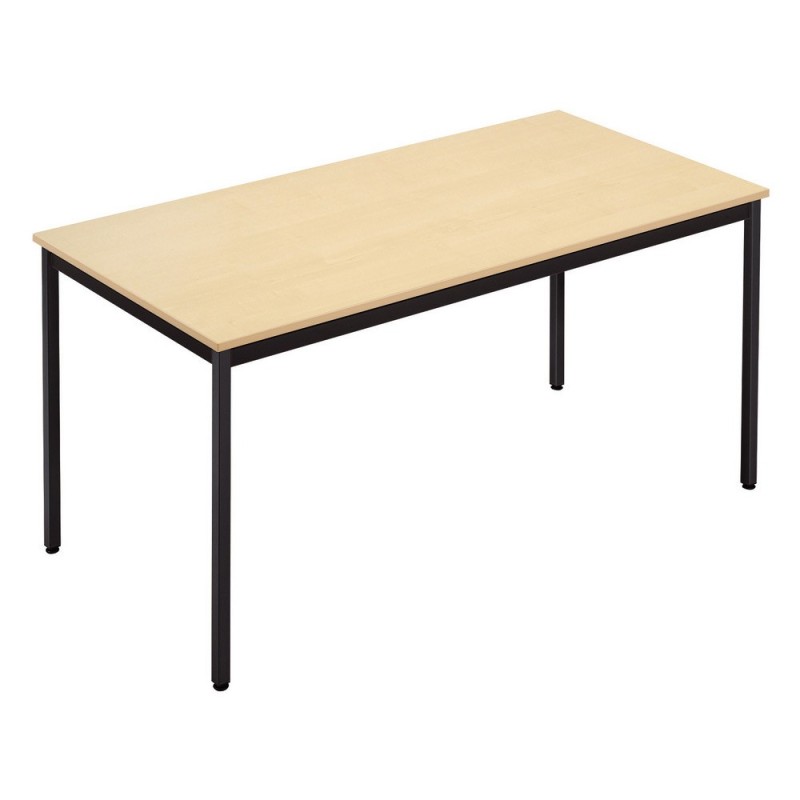Table de réunion modulable rectangle - L.120 x P.60 cm - Plateau Erable - Pieds Noir