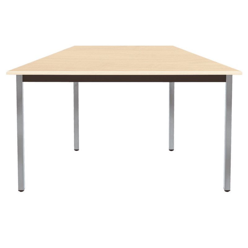 Table de réunion modulable trapèze - L.120 x P.60 cm - Plateau Erable - Pieds Gris