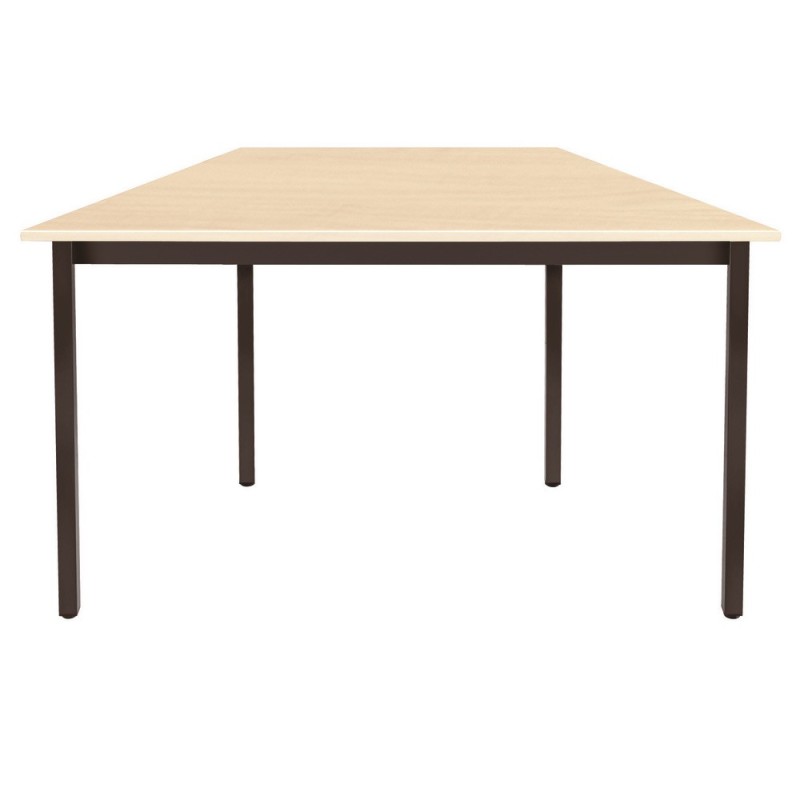 Table de réunion modulable trapèze - L.120 x P.60 cm - Plateau Erable - Pieds Noir